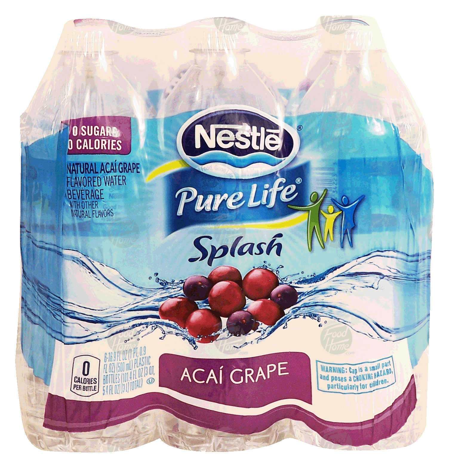 Nestle Pure Life splash; natural acai grape flavored water, 6-16.9 fl oz bottles Full-Size Picture